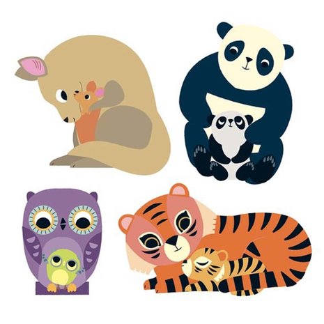 Djeco Djeco - grote stickers - moeder & baby Djeco Djeco - grote stickers - moeder & baby