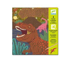 Djeco Djeco - kraskaarten metallic - dinosauriërs Djeco Djeco - kraskaarten metallic - dinosauriërs