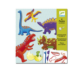 Djeco Djeco - trekpoppen om in te kleuren - dino Djeco Djeco - trekpoppen om in te kleuren - dino