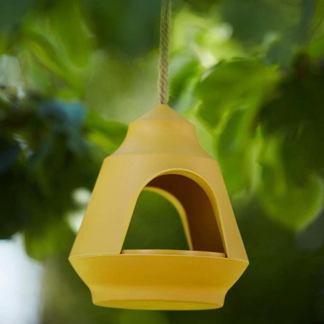 Point Virgule Point Virgule - bamboevezel vogelhuisje - okergeel Point Virgule Point Virgule - bamboevezel vogelhuisje - okergeel