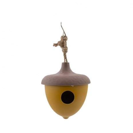 Point Virgule Point Virgule - bamboevezel vogelhuisje (eikel) - okergeel