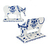 Piet design - vouwkaart - koeien delfts blauw
