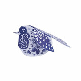 Piet Design Piet design - vouwkaart - roodborstje delfts blauw