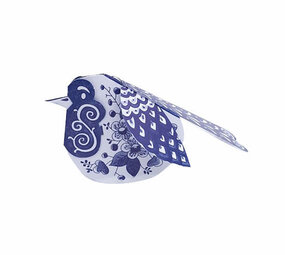 Piet Design Piet design - vouwkaart - roodborstje delfts blauw