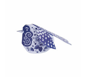 Piet Design Piet design - vouwkaart - roodborstje delfts blauw Piet Design Piet design - vouwkaart - roodborstje delfts blauw