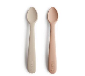 Mushie Mushie - baby lepels - blush & shifting sand