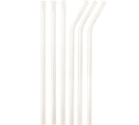 Kikkerland Kikkerland - rietjes - glas doorzichtig (set van 6)