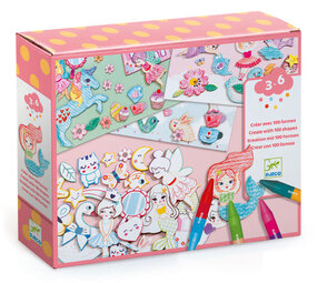 Djeco Djeco - 100 vormen kleuren - unicorns en zeemeerminnen