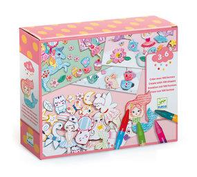 Djeco Djeco - 100 vormen kleuren - unicorns en zeemeerminnen Djeco Djeco - 100 vormen kleuren - unicorns en zeemeerminnen