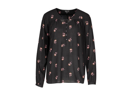 Zilch Zilch - top buttons - roses black