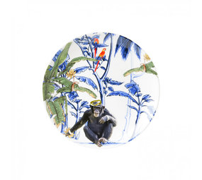 Heinen Delfts Blauw Heinen delfts blauw - bord spreekwoord (20 cm) - aap Heinen Delfts Blauw Heinen delfts blauw - bord spreekwoord (20 cm) - aap