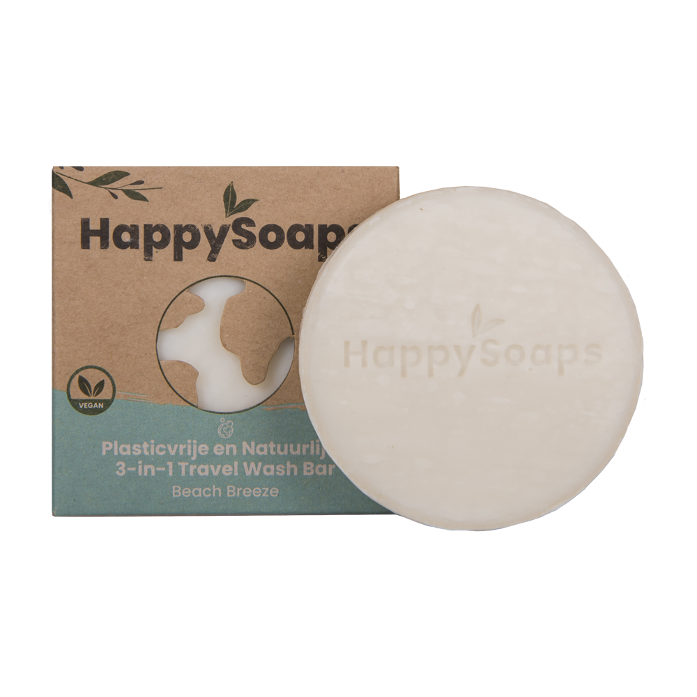 HappySoaps Happysoaps - travel wash bar 3 in 1 - beach breeze HappySoaps Happysoaps - travel wash bar 3 in 1 - beach breeze
