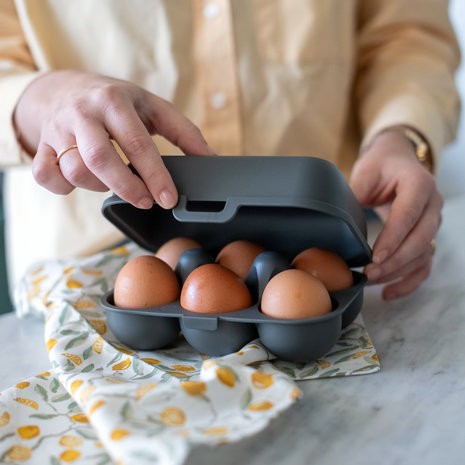 Koziol Koziol - eggs to go eierdoos - mini - bio donkergrijs Koziol Koziol - eggs to go eierdoos - mini - bio donkergrijs