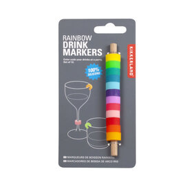 Kikkerland Kikkerland - drink markers - rainbow (set van 12)