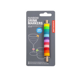 Kikkerland Kikkerland - drink markers - rainbow (set van 12) Kikkerland Kikkerland - drink markers - rainbow (set van 12)