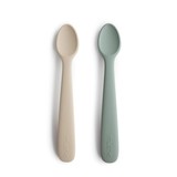 Mushie Mushie - baby lepels - cambridge blue & shifting sand Mushie Mushie - baby lepels - cambridge blue & shifting sand