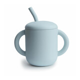 Mushie Mushie - silicone rietjesbeker - powder blue