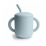 Mushie Mushie - silicone rietjesbeker - powder blue Mushie Mushie - silicone rietjesbeker - powder blue