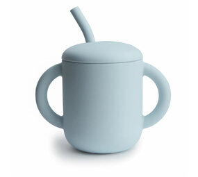 Mushie Mushie - silicone rietjesbeker - powder blue