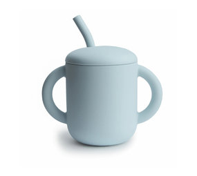 Mushie Mushie - silicone rietjesbeker - powder blue