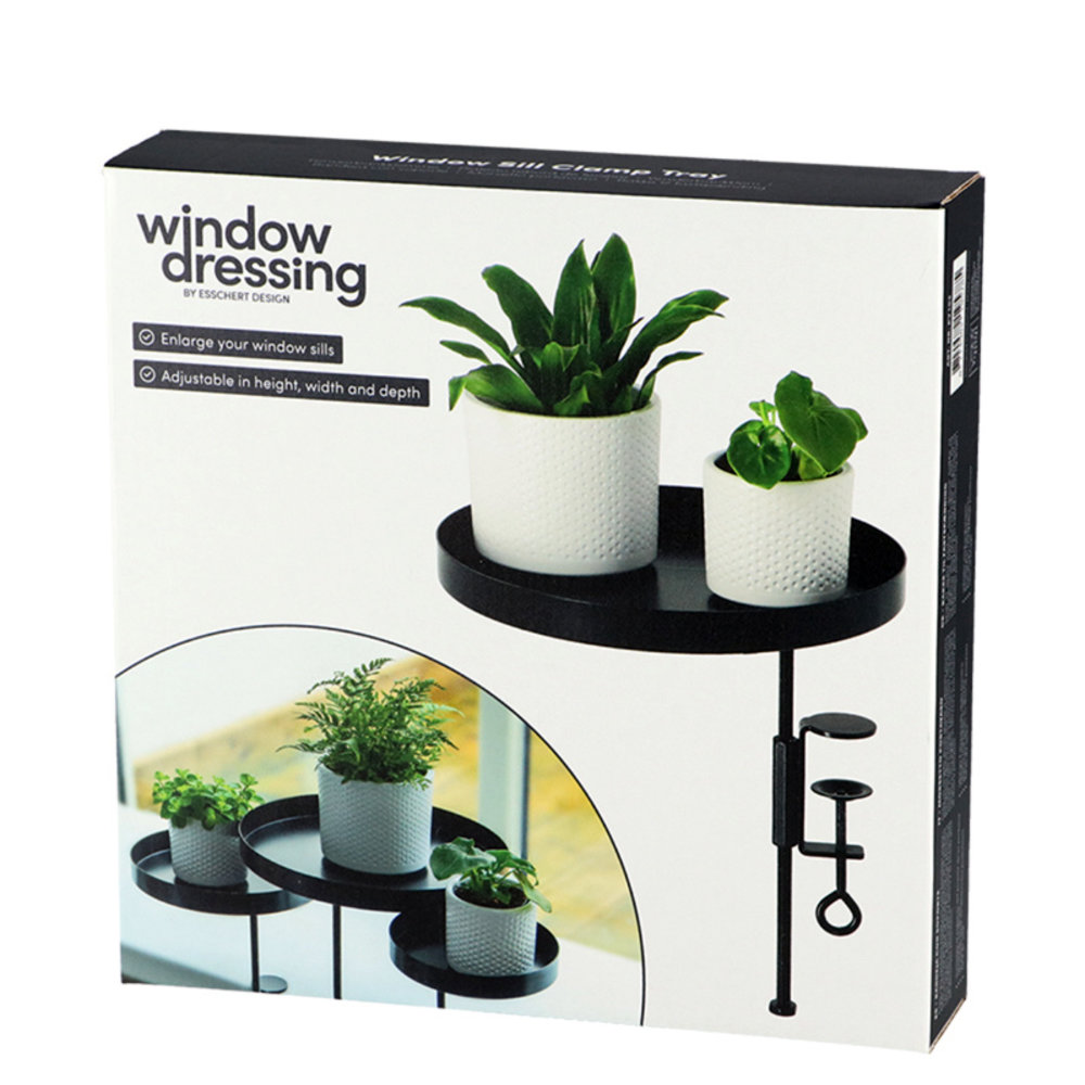 Esschert design Esschert Design - ronde vensterbankklem groot - zwart Esschert design Esschert Design - ronde vensterbankklem groot - zwart