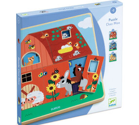 Djeco Djeco - houten puzzel - chez moo (3 lagen)