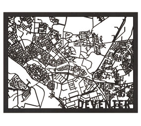 City shapes City shapes - city map zwart mdf - Deventer (30 x 40 cm)