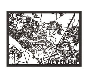City shapes City shapes - city map zwart mdf - Deventer (30 x 40 cm) City shapes City shapes - city map zwart mdf - Deventer (30 x 40 cm)