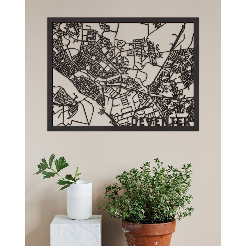 City shapes City shapes - city map zwart mdf - Deventer (30 x 40 cm) City shapes City shapes - city map zwart mdf - Deventer (30 x 40 cm)
