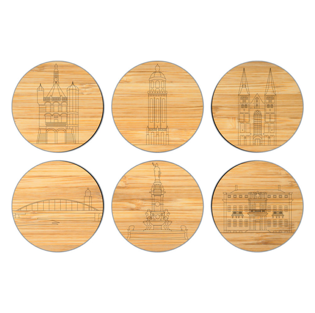 City shapes City shapes - onderzetters - Deventer (set van 6) City shapes City shapes - onderzetters - Deventer (set van 6)