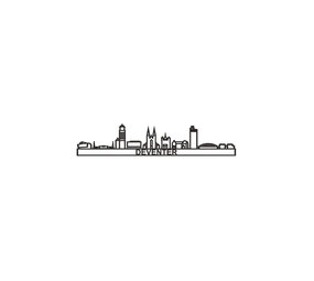 City shapes City shapes - skyline 60 cm - Deventer - zwart mdf