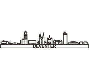 City shapes City shapes - skyline 130 cm - Deventer - zwart mdf
