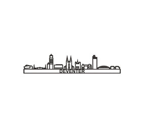 City shapes City shapes - skyline 90 cm - Deventer - zwart mdf