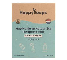 HappySoaps Happysoaps - navulverpakking tandpasta tabs - mighty mint (zonder fluoride)