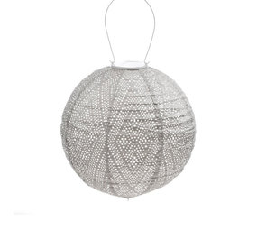Lumiz Lumiz - solar lantaarn - round 30 ikat - light taupe Lumiz Lumiz - solar lantaarn - round 30 ikat - light taupe