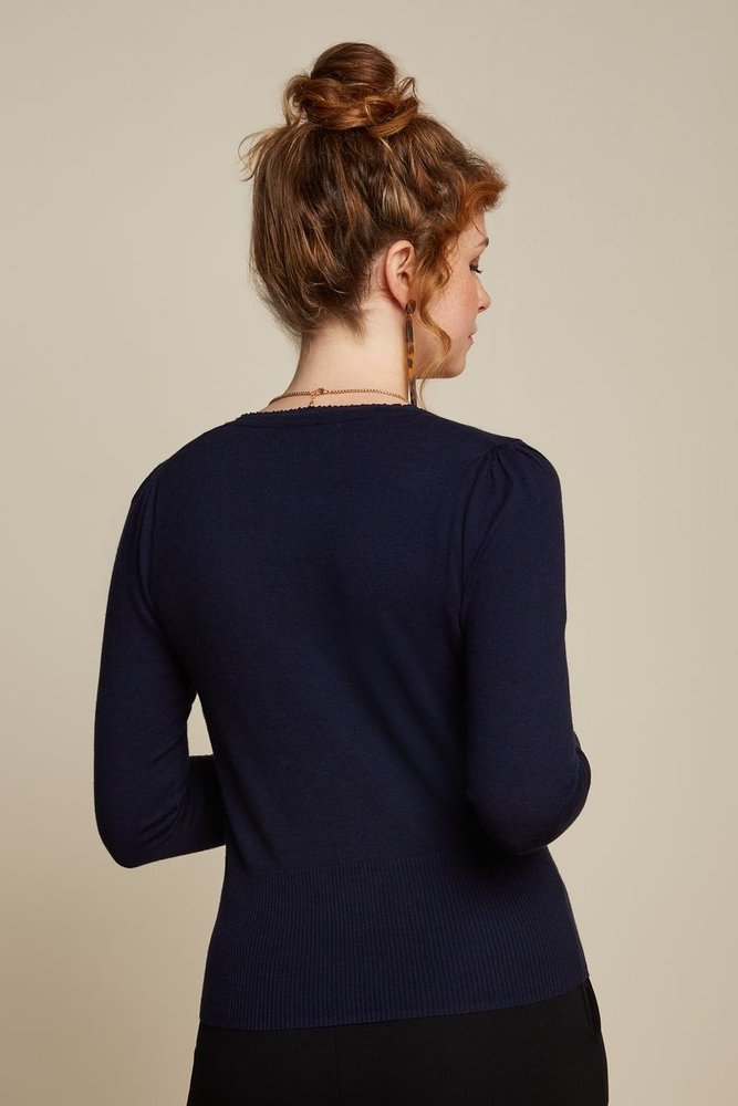 King Louie King Louie - cardi v cocoon bci - blauw King Louie King Louie - cardi v cocoon bci - blauw