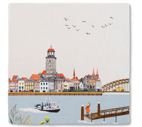 Storytiles Storytiles - tegel medium - zwaaiend naar deventer (13x13 cm)