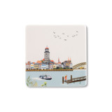 Storytiles Storytiles - tegel magneet - zwaaiend naar deventer (6x6 cm)