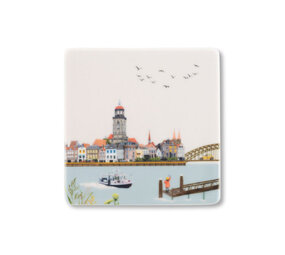 Storytiles Storytiles - tegel magneet - zwaaiend naar deventer (6x6 cm)