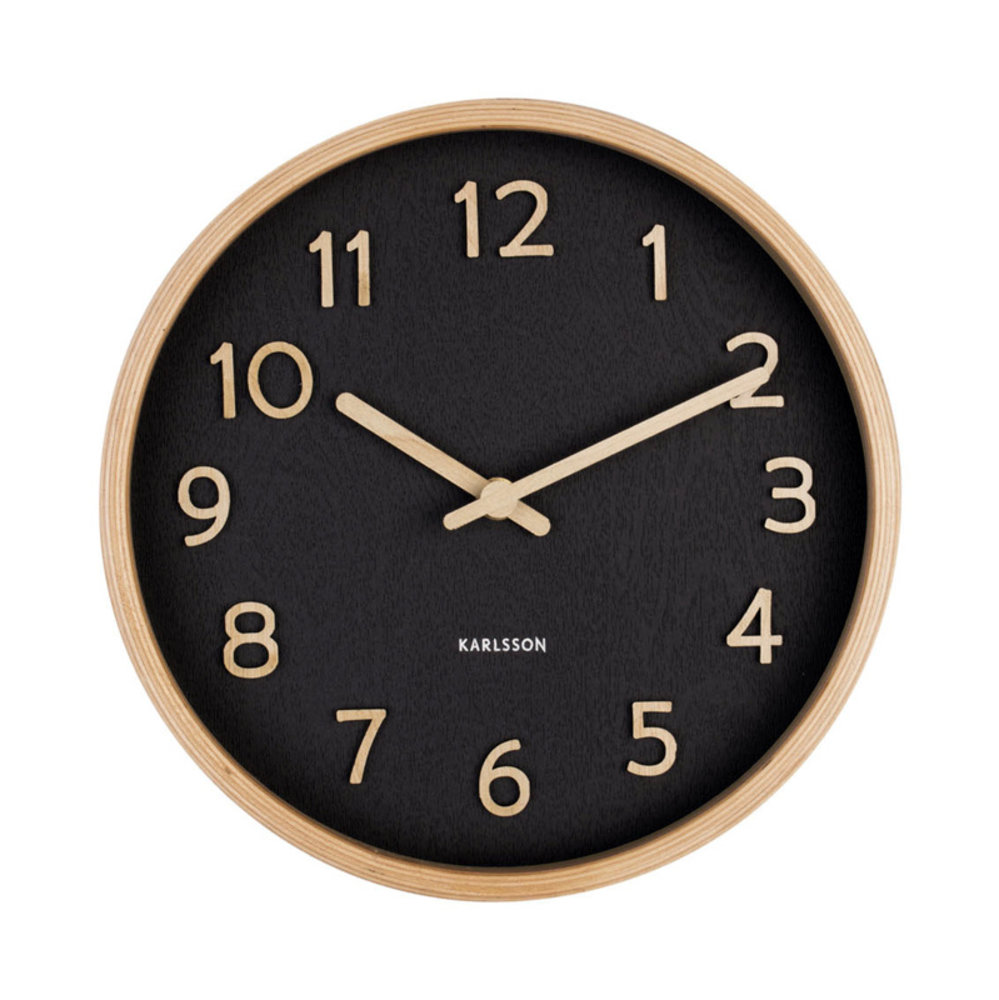 Theseus hoofdzakelijk Onnauwkeurig Karlsson - wall clock pure (small) - grain black - Hoge Ramen