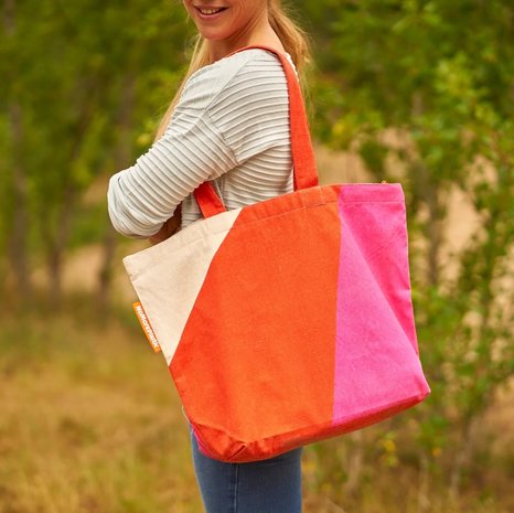 NoMorePlastic NoMorePlastic - duurzame shopper - magenta orange NoMorePlastic NoMorePlastic - duurzame shopper - magenta orange