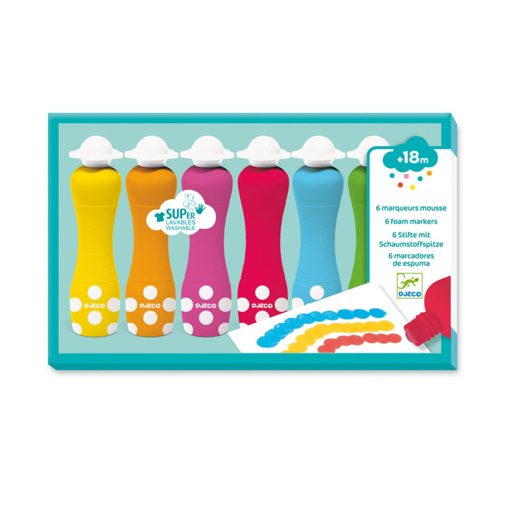 Djeco Djeco - foam markers (6 stuks) Djeco Djeco - foam markers (6 stuks)