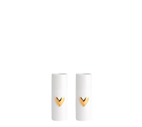 Räder Rader - mini vaasjes - hartje (set van 2) - goud Räder Rader - mini vaasjes - hartje (set van 2) - goud