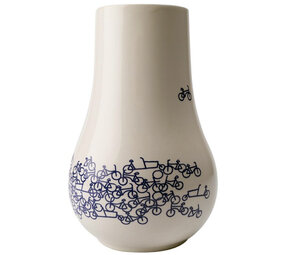 Heinen Delfts Blauw Heinen delfts blauw - vaas (H20 cm, Ø13 cm) - De blauwe fiets nr 1
