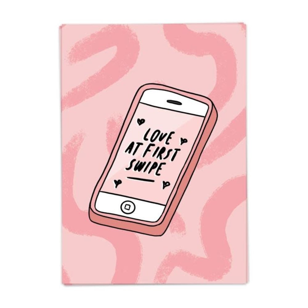 Kaart Blanche Kaart blanche - wenskaart - love at first swipe