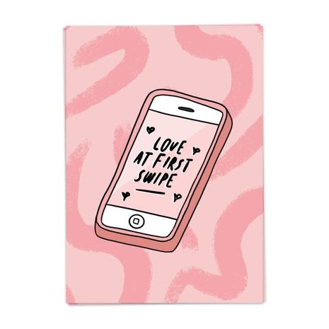 Kaart Blanche Kaart blanche - wenskaart - love at first swipe