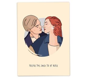 Kaart Blanche Kaart blanche - wenskaart - jack to my rose