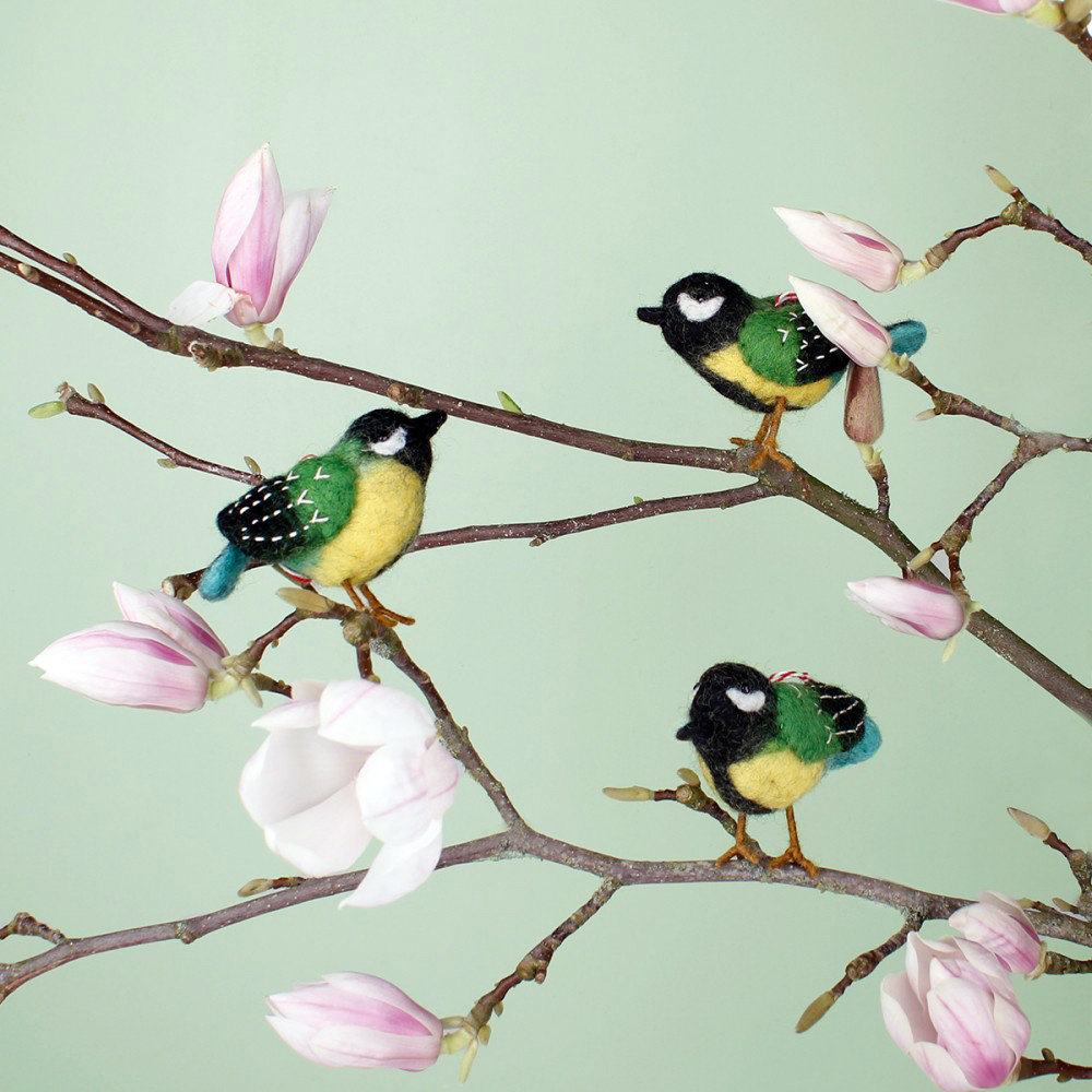 Sjaal met verhaal Sjaal met verhaal - hanger vogel - koolmeesje