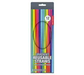 Kikkerland Kikkerland - herbruikbare rietjes - gradient (set van 12)