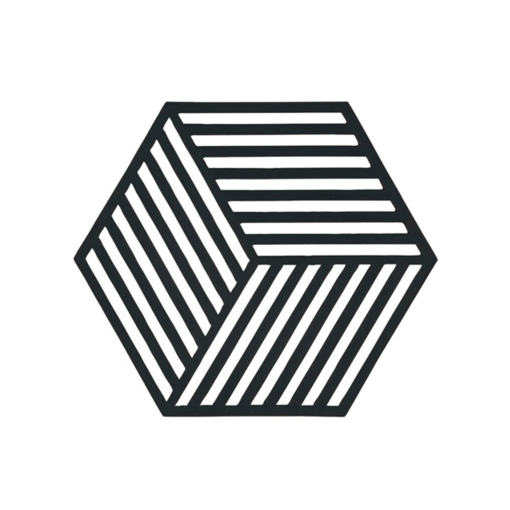 Zone Denmark Zone - pannenonderzetter hexagon (16x14cm) - zwart